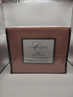 Charisma King 3-Piece Duvet Set in Blush Pink